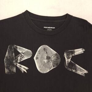 Roca Wear Casual Crew Neck Short Sleeve Graphic Shirt Mens Size 2XL Black